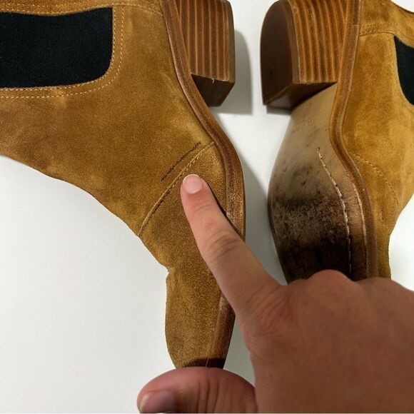Rag & Bone Walker Banana Saffron Suede Chelsea Ankle Boots SIZE 6 - Picture 5 of 13